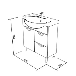 Bas Тумба под раковину Ария 80 Эрика – фотография-3